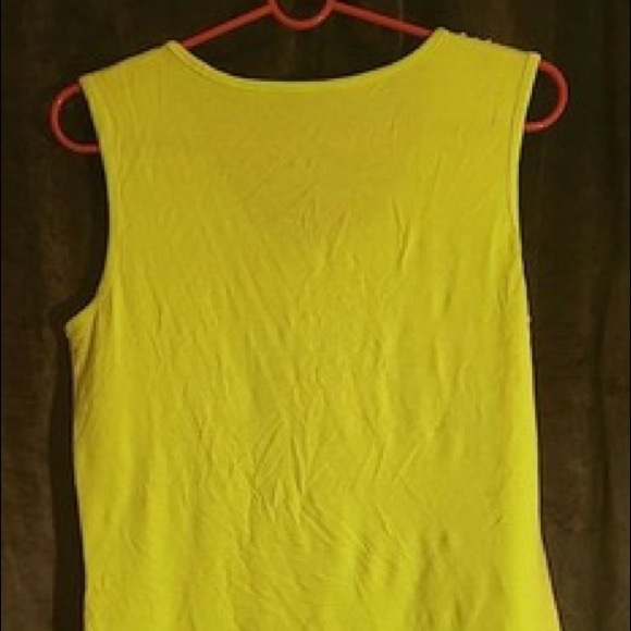 INSPIRED STYLE FLOURESCENT NEON YELLOW SEQUIN TANK - Picture 5 of 6